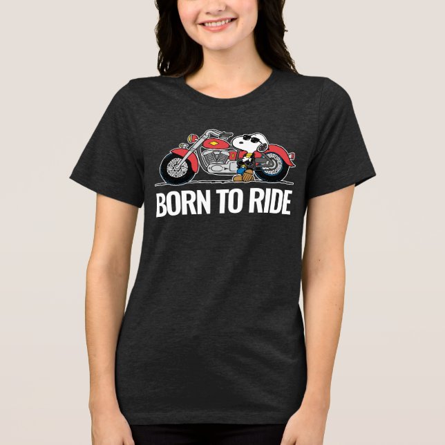 Peanuts | Snoopy & His Motorcycle Tri-Blend Shirt (Front)