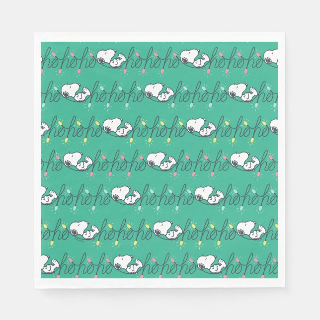 Peanuts | Snoopy Ho Ho Ho Christmas Pattern Napkin (Front)
