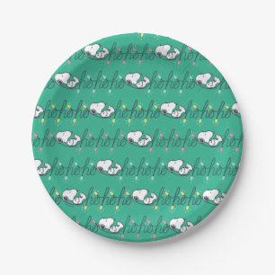 Peanuts   Snoopy Ho Ho Ho Christmas Pattern Paper Plate