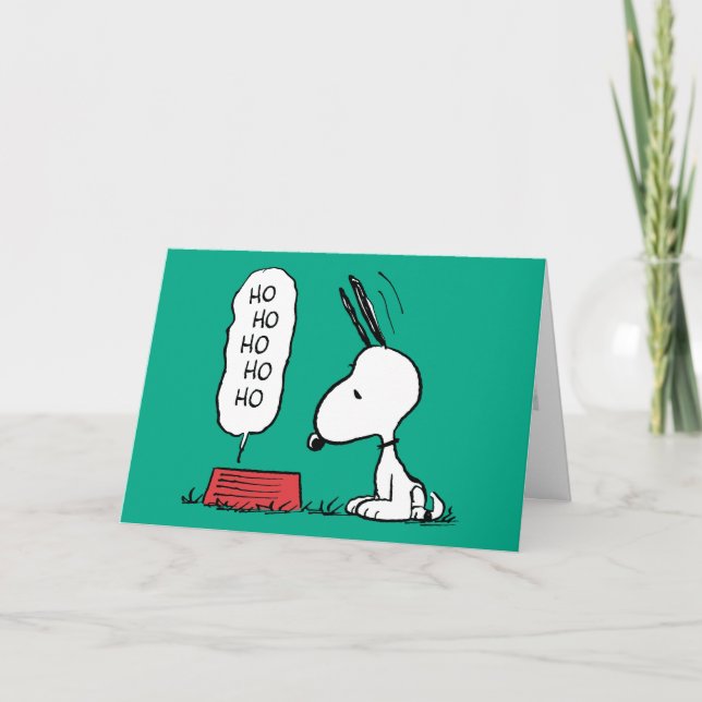Peanuts | Snoopy Ho Ho Ho Food Dish Holiday Card (Front)