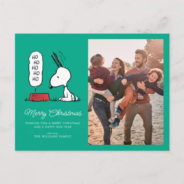 Peanuts | Snoopy Ho Ho Ho Food Dish Holiday Postcard (Front)