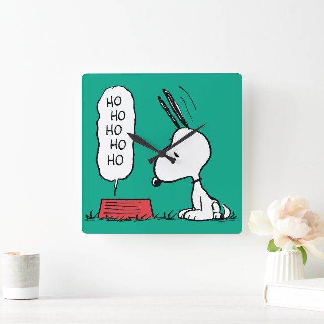Peanuts | Snoopy Ho Ho Ho Food Dish Square Wall Clock (Home)
