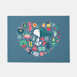 Peanuts   Snoopy Holiday Happiness Heart Doormat