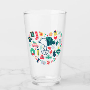 Peanuts   Snoopy Holiday Happiness Heart Glass