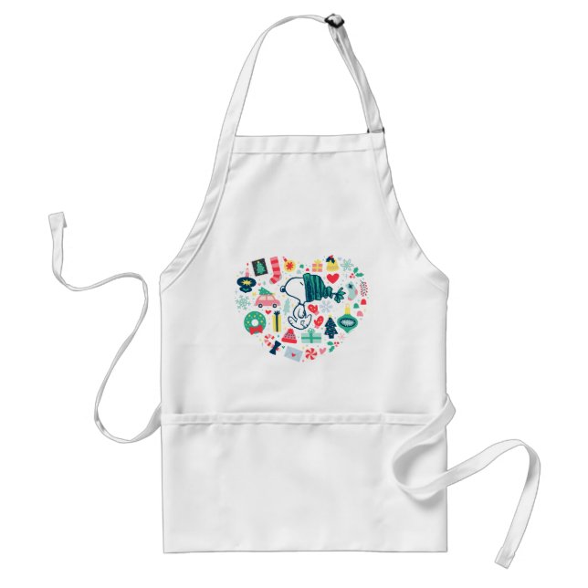 Peanuts | Snoopy Holiday Happiness Heart Standard Apron (Front)