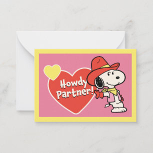 Peanuts Snoopy Howdy Valentine Card
