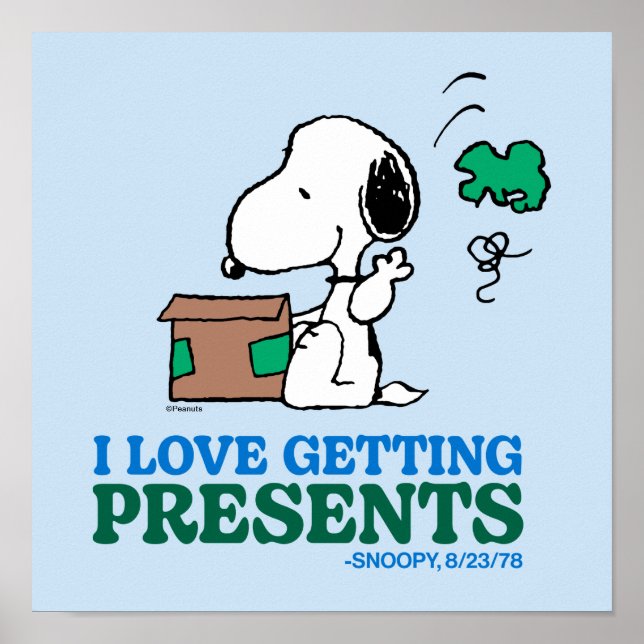 Peanuts | Snoopy I Love Getting Presents Poster (Front)