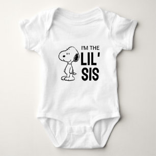 Peanuts Snoopy I'm the Little Sister Baby Bodysuit