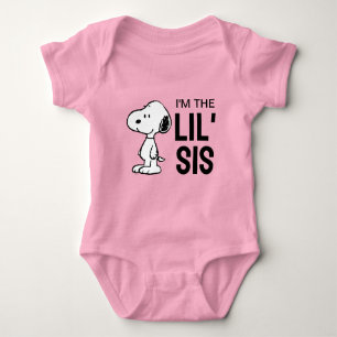 Peanuts Snoopy I'm the Little Sister Baby Bodysuit
