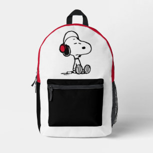 Peanuts   Snoopy in Headsets Printed Backpack
