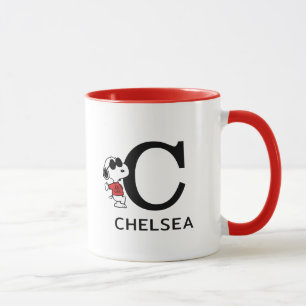 Peanuts   Snoopy "Joe Cool"   Name & Monogram C Mug