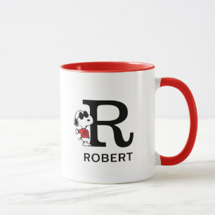 Peanuts   Snoopy "Joe Cool"   Name & Monogram R Mug