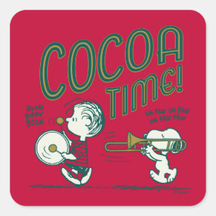 Peanuts   Snoopy & Linus Cocoa Time Square Sticker