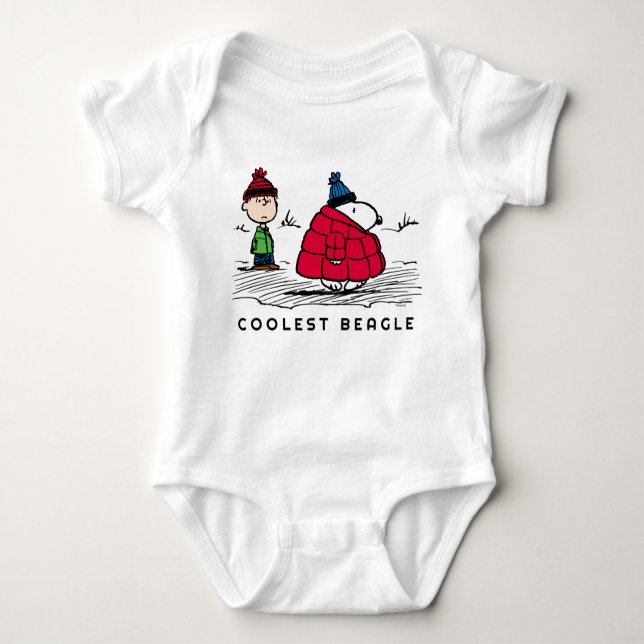 Peanuts | Snoopy & Linus Down Filled Jacket Baby Bodysuit (Front)
