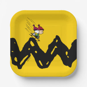 Peanuts   Snoopy & Linus Sled Ride Paper Plate