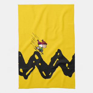 Peanuts Snoopy & Linus Sled Ride Tea Towel