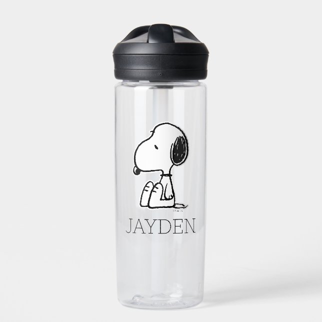 Peanuts | Snoopy Looking Down | Add Your Name Water Bottle (Front)