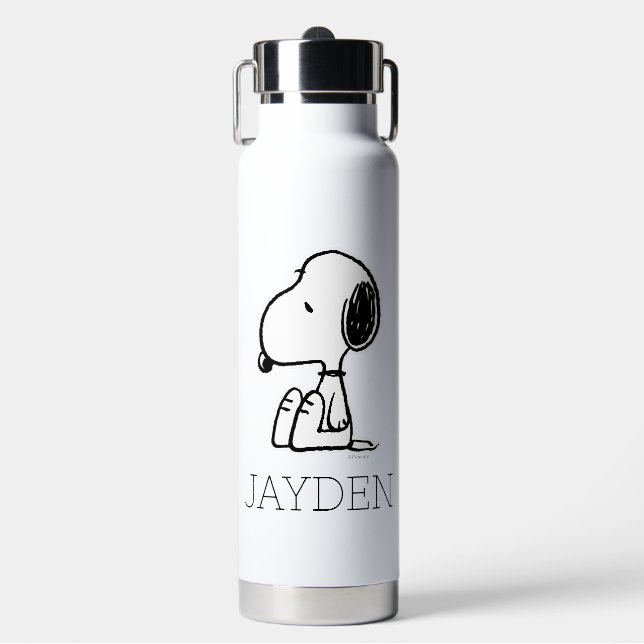 Peanuts | Snoopy Looking Down | Add Your Name Water Bottle (Front)