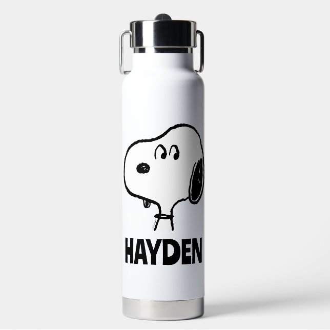 Peanuts | Snoopy Looks | Add Your Name Water Bottle (Front)