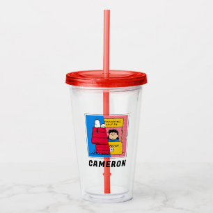 Peanuts   Snoopy & Lucy Half & Half Acrylic Tumbler