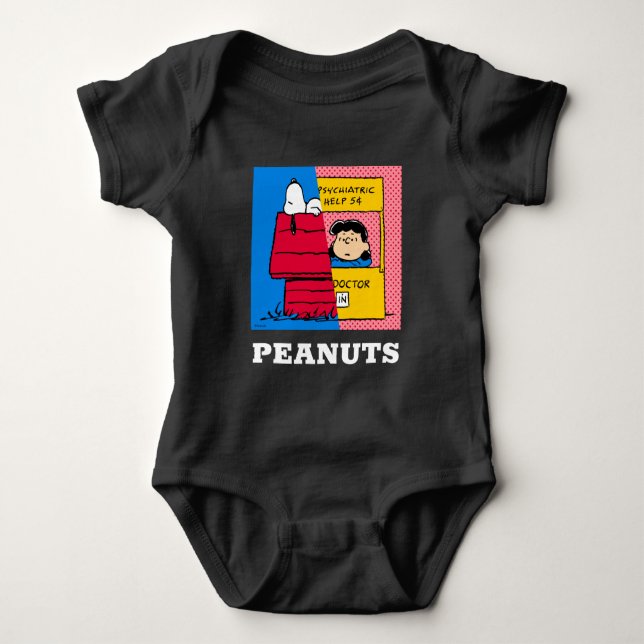 Peanuts | Snoopy & Lucy Half & Half Baby Bodysuit (Front)