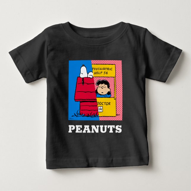 Peanuts | Snoopy & Lucy Half & Half Baby T-Shirt (Front)
