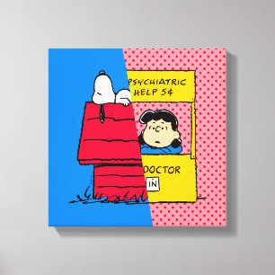 Peanuts Snoopy & Lucy Half & Half Canvas Print