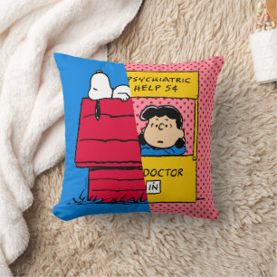 Peanuts   Snoopy & Lucy Half & Half Cushion