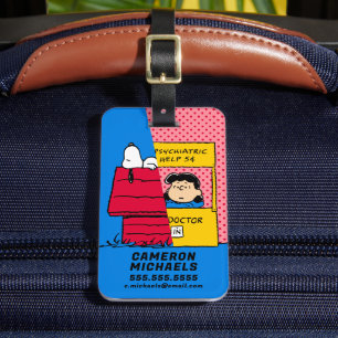 Peanuts   Snoopy & Lucy Half & Half Luggage Tag