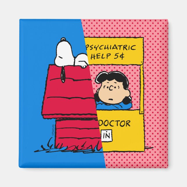 Peanuts | Snoopy & Lucy Half & Half Magnet (Front)