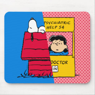 Peanuts   Snoopy & Lucy Half & Half Mouse Pad