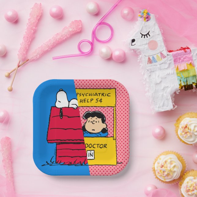 Peanuts | Snoopy & Lucy Half & Half Paper Plate (Party)