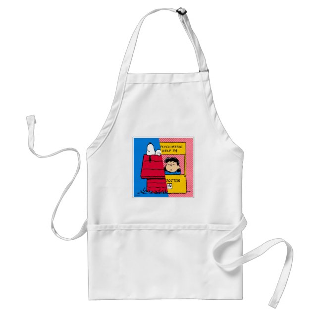Peanuts | Snoopy & Lucy Half & Half Standard Apron (Front)