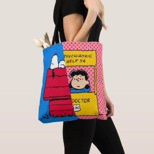 Peanuts   Snoopy & Lucy Half & Half Tote Bag