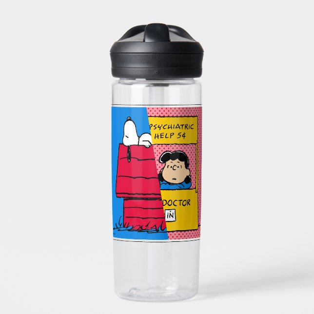Peanuts | Snoopy & Lucy Half & Half Water Bottle (Front)