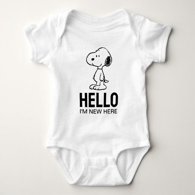 Peanuts Snoopy | |'m New Here Baby Bodysuit (Front)