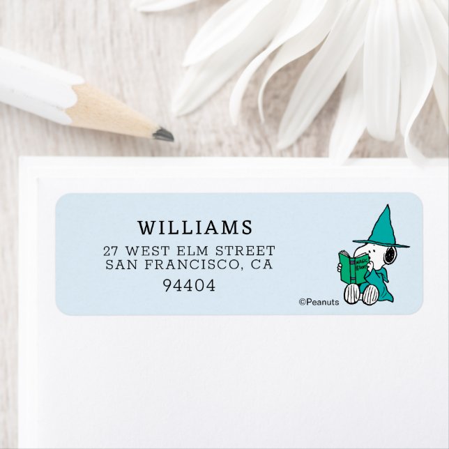 Peanuts Snoopy Magic Potions Halloween Return Address Label (Insitu)