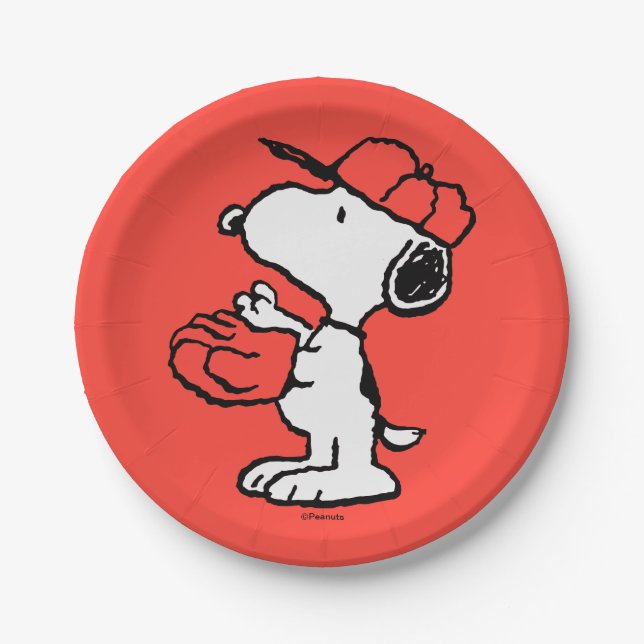 Peanuts | Snoopy Making the Catch Paper Plate (Front)