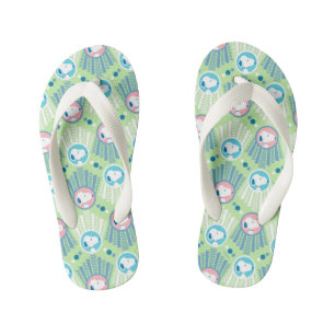 Peanuts Snoopy Mint Green Deco Dreams Pattern Kid's Thongs