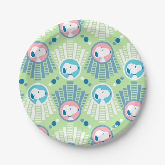 Peanuts | Snoopy Mint Green Deco Dreams Pattern Paper Plate (Front)