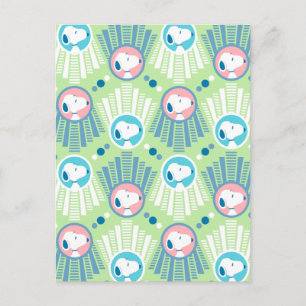 Peanuts   Snoopy Mint Green Deco Dreams Pattern Postcard
