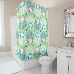 Peanuts   Snoopy Mint Green Deco Dreams Pattern Shower Curtain