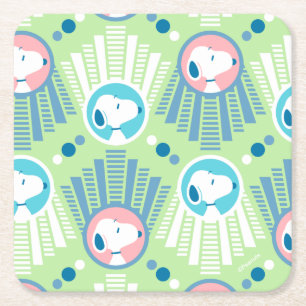 Peanuts   Snoopy Mint Green Deco Dreams Pattern Square Paper Coaster