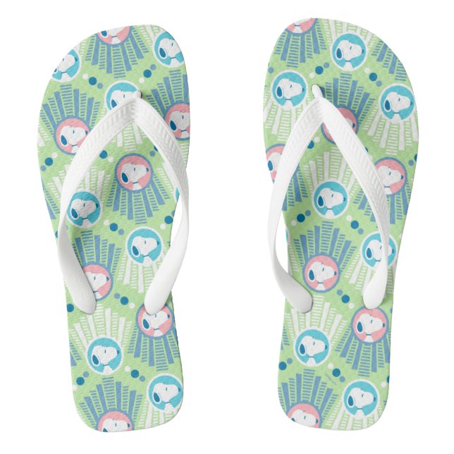Peanuts | Snoopy Mint Green Deco Dreams Pattern Thongs (Footbed)