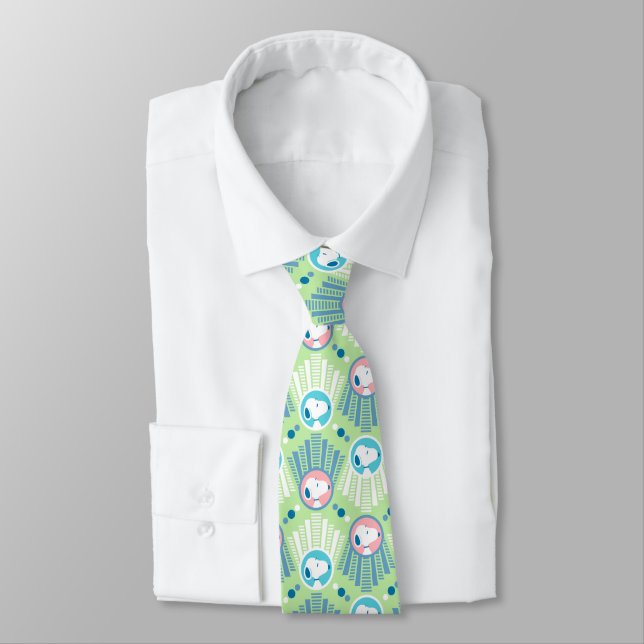 Peanuts | Snoopy Mint Green Deco Dreams Pattern Tie (Tied)