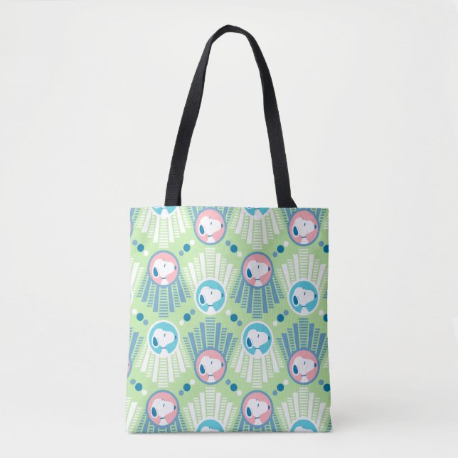 Peanuts | Snoopy Mint Green Deco Dreams Pattern Tote Bag (Front)