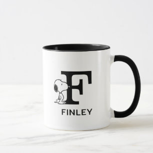 Peanuts   Snoopy Name & Monogram F Mug