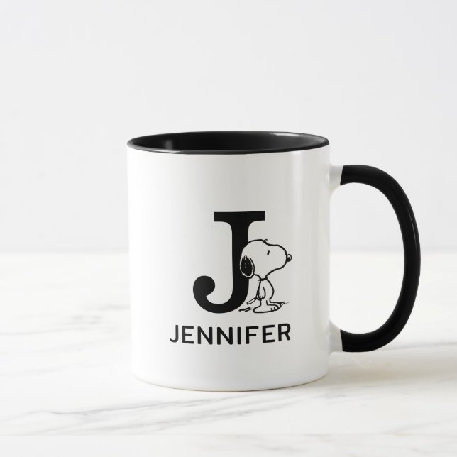 Peanuts | Snoopy Name & Monogram J Mug (Right)