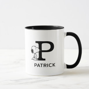 Peanuts   Snoopy Name & Monogram P Mug