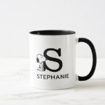Peanuts | Snoopy Name & Monogram S Mug<br><div class="desc">Snoopy is the loveable pet beagle of Charlie Brown in the comic strip Peanuts by Charles M. Schulz. Check out this cute Peanuts design featuring this loveable dog.</div>